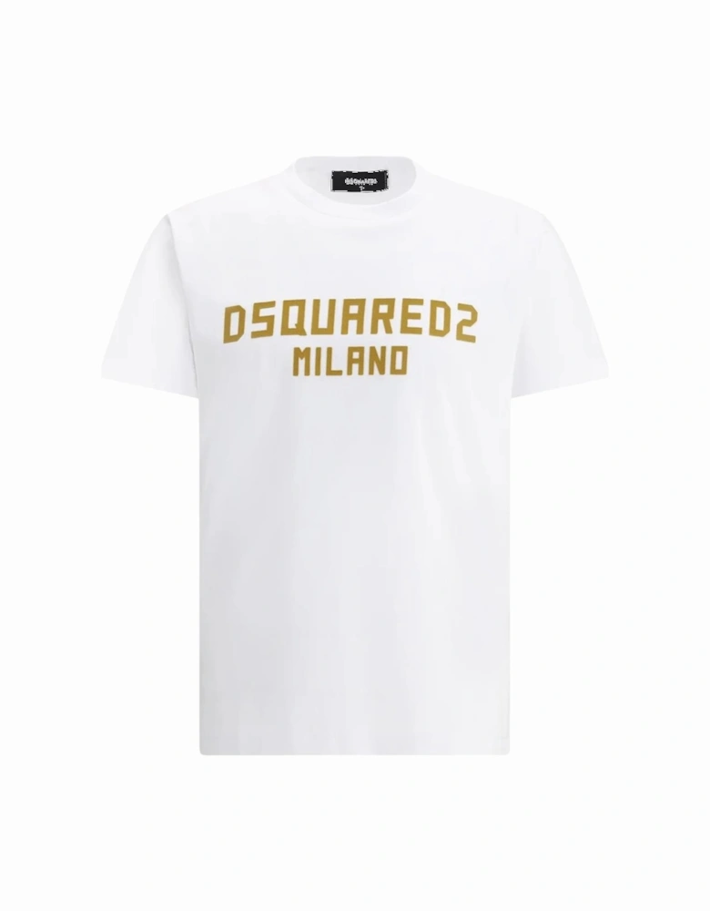 Milano Flocked Logo T-Shirt in White