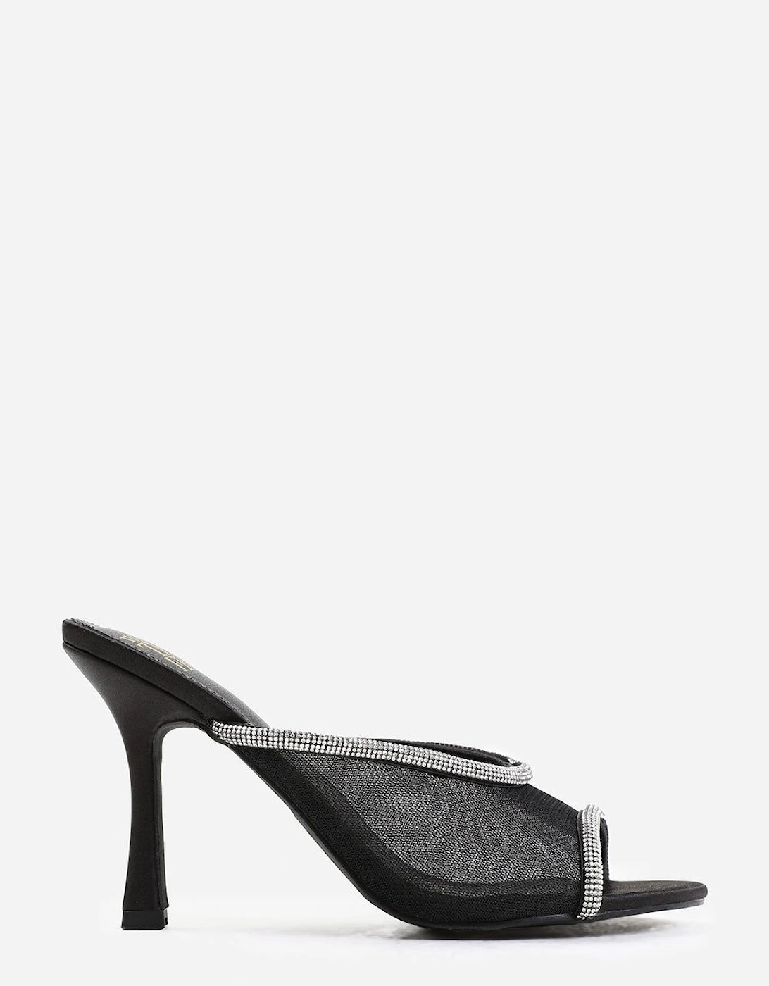 'Lizzie' Open Toe Mules With Crystal Trim, 2 of 1