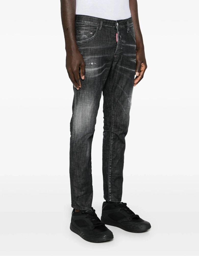 Faded Effect Cool Guy Jeans in Black