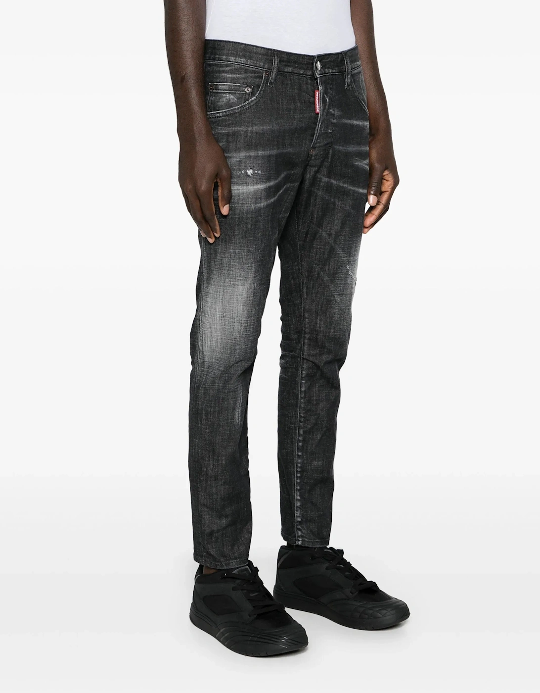 Faded Effect Cool Guy Jeans in Black