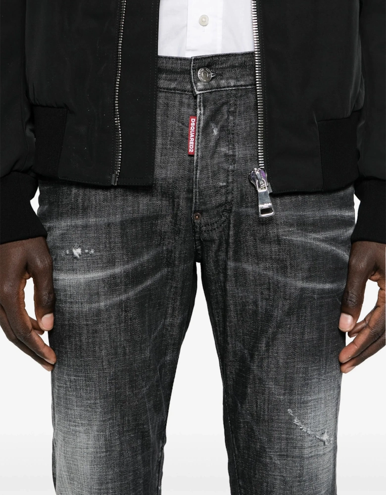 Faded Effect Cool Guy Jeans in Black