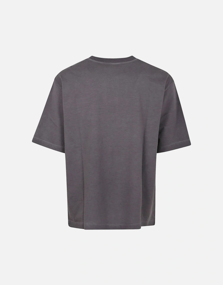 Graffiti Logo Print T-Shirt in Grey