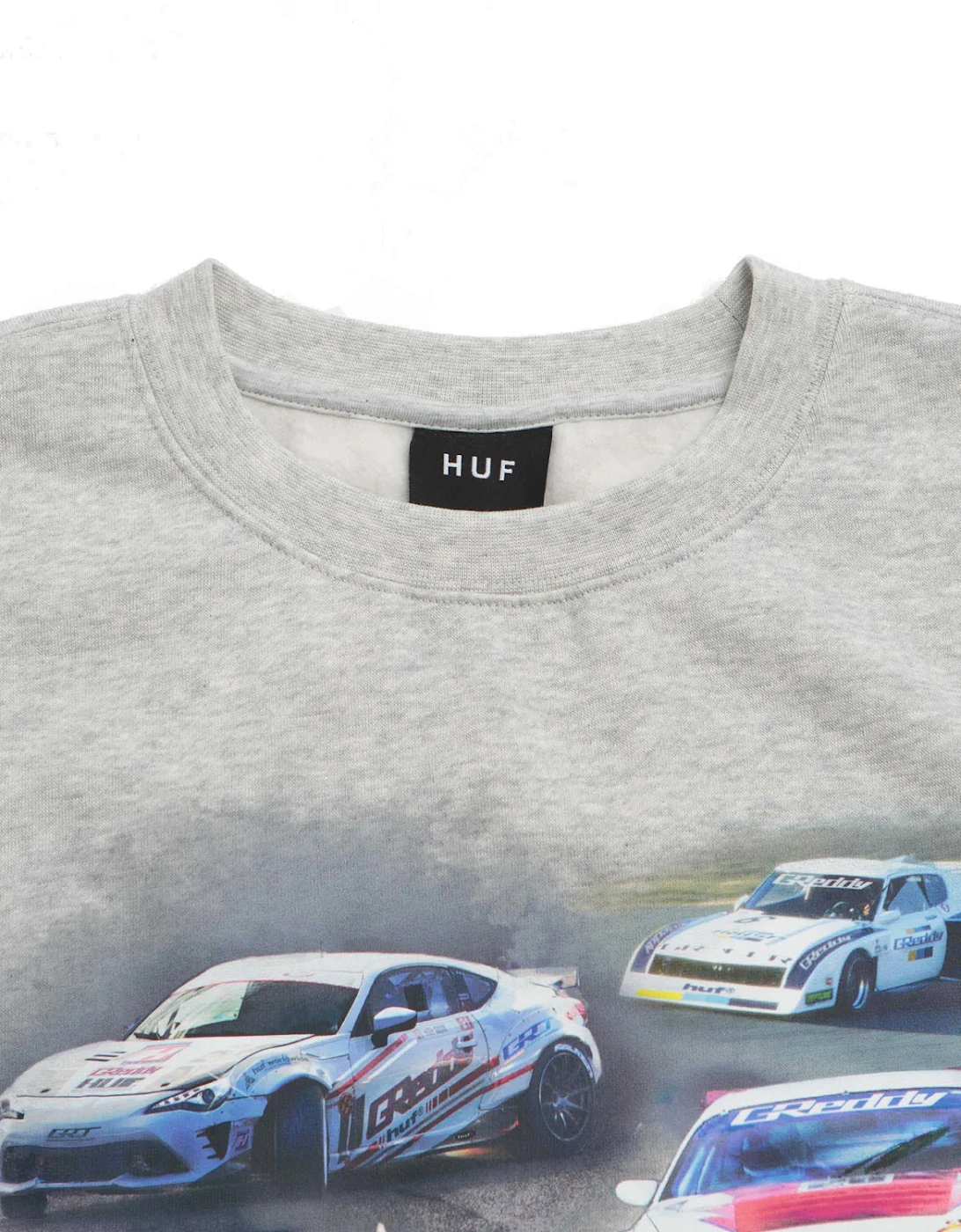 Heather Grey Greddy Showcase Crewneck Sweatshirt