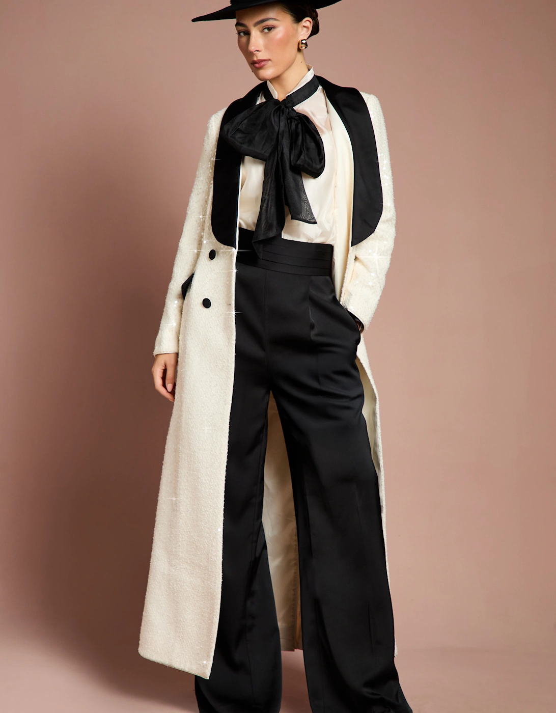 Lisa Tan Double Breasted Sequin Tweed Maxi Coat, 2 of 1