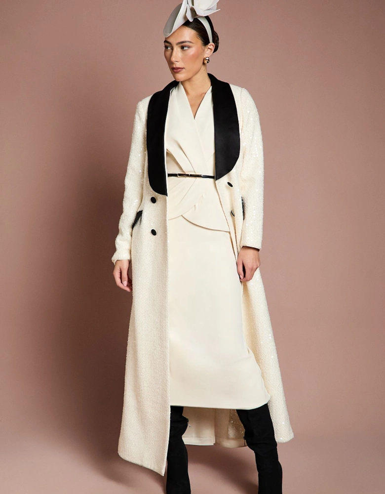 Lisa Tan V Neck Stretch Crepe Column Midi Dress