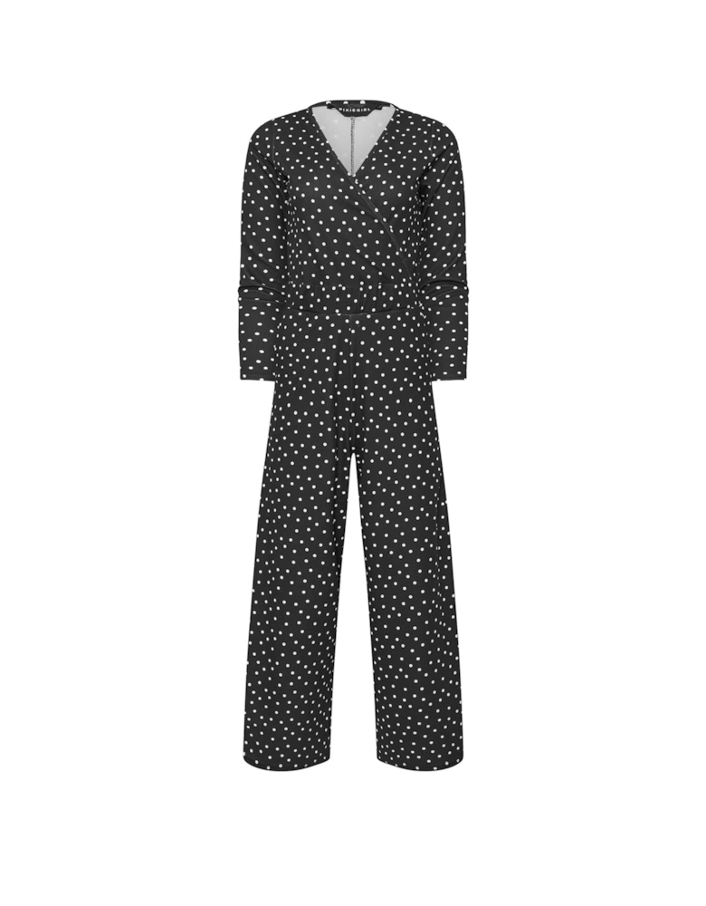 Petite Spot Wide Leg Jumpsuit