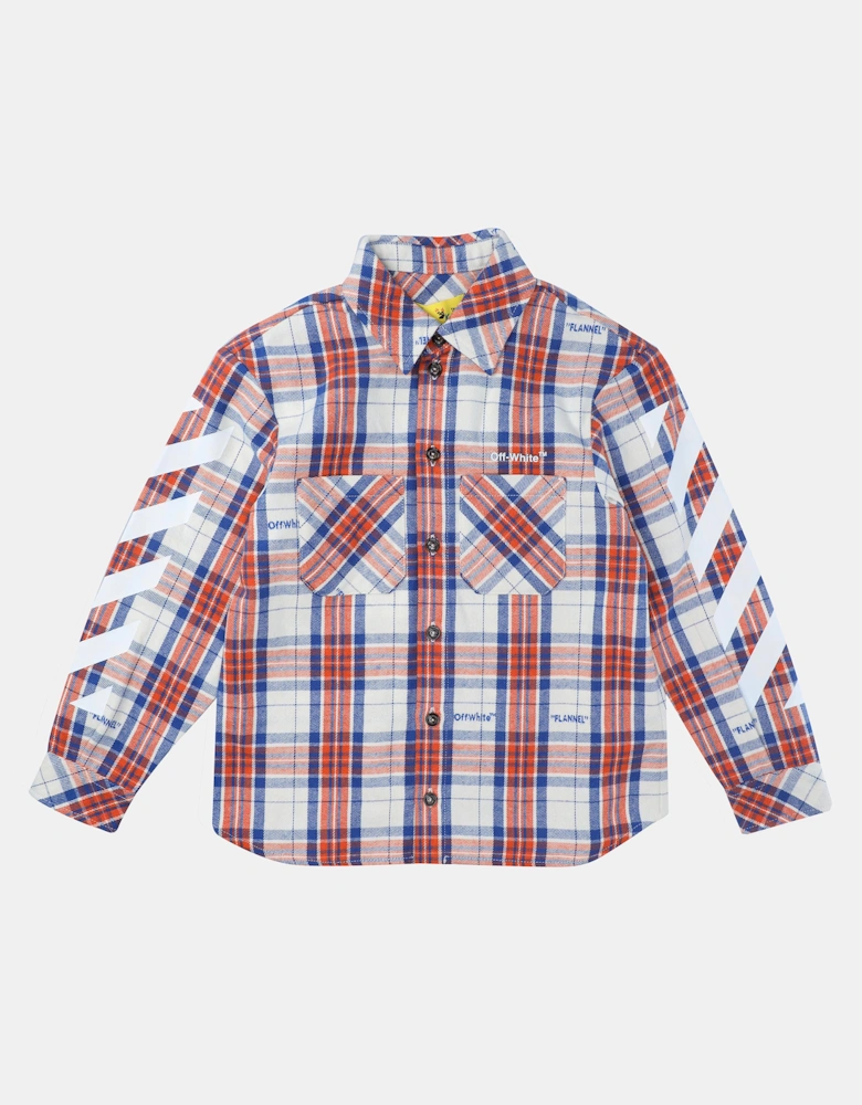 Juniors Helvetica Diagonal Check Flannel Shirt