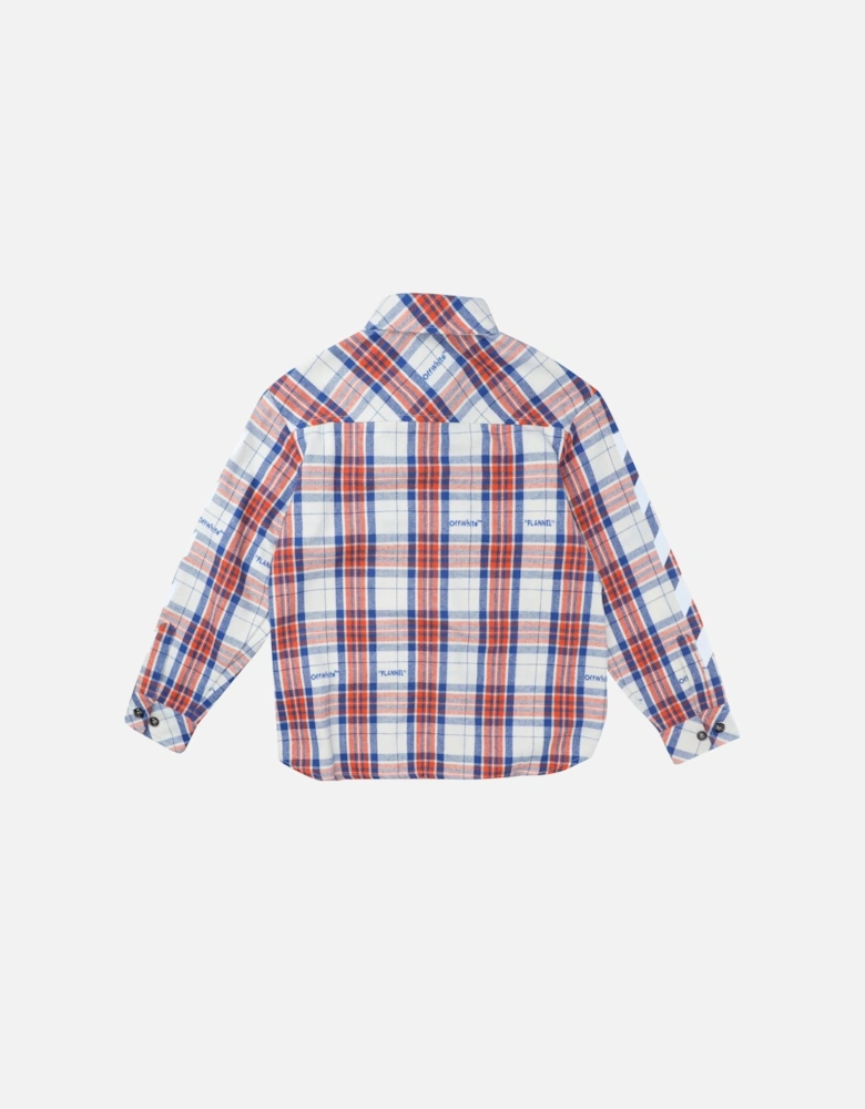 Juniors Helvetica Diagonal Check Flannel Shirt