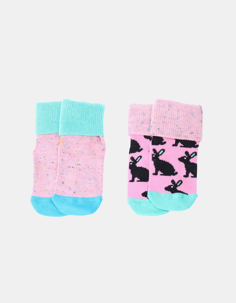 Infants 2 Pack of Bunny Anti-Slip Socks