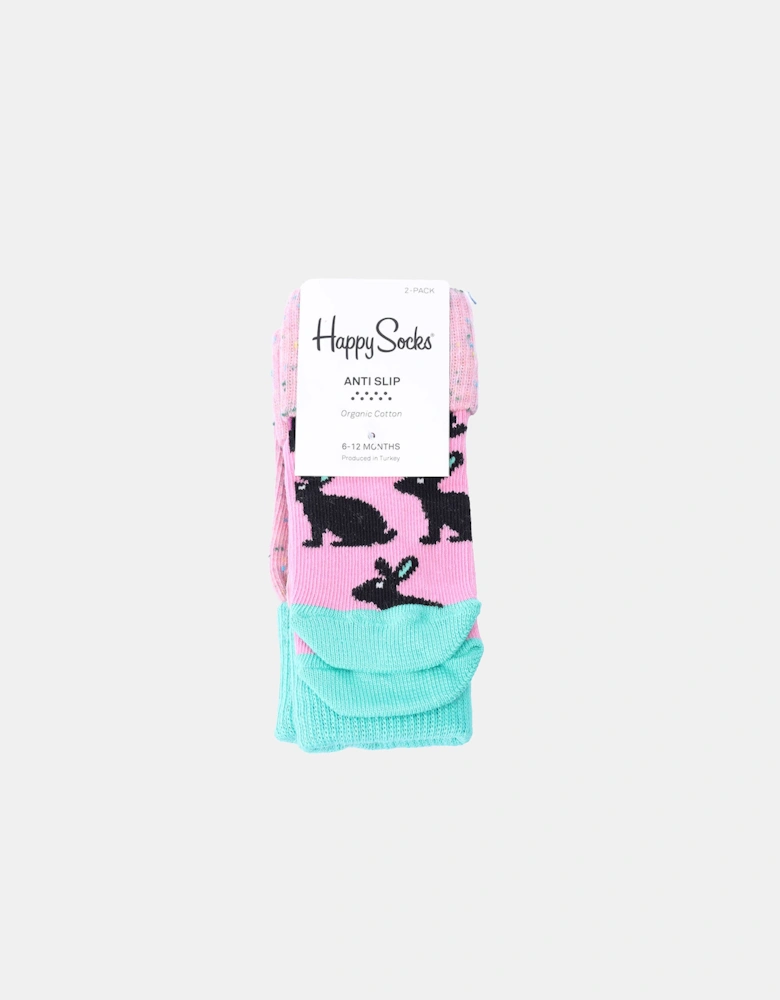 Infants 2 Pack of Bunny Anti-Slip Socks