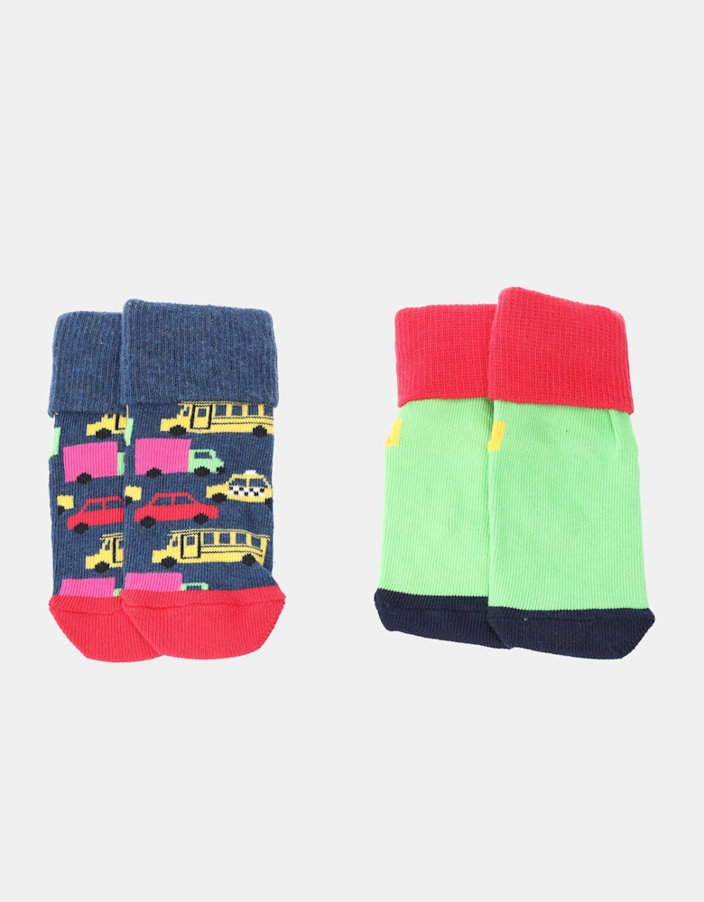Infants 2 Pack of Cars Anti-Slip Socks