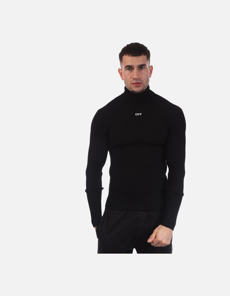 Off Patch Knit Turtleneck Sweater