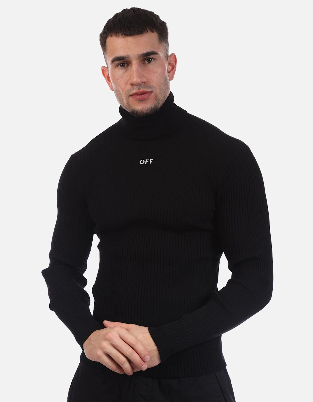 Off Patch Knit Turtleneck Sweater