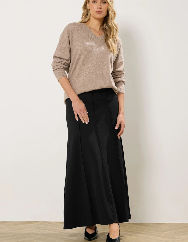 Tall Seam Front Flared Maxi Skirt