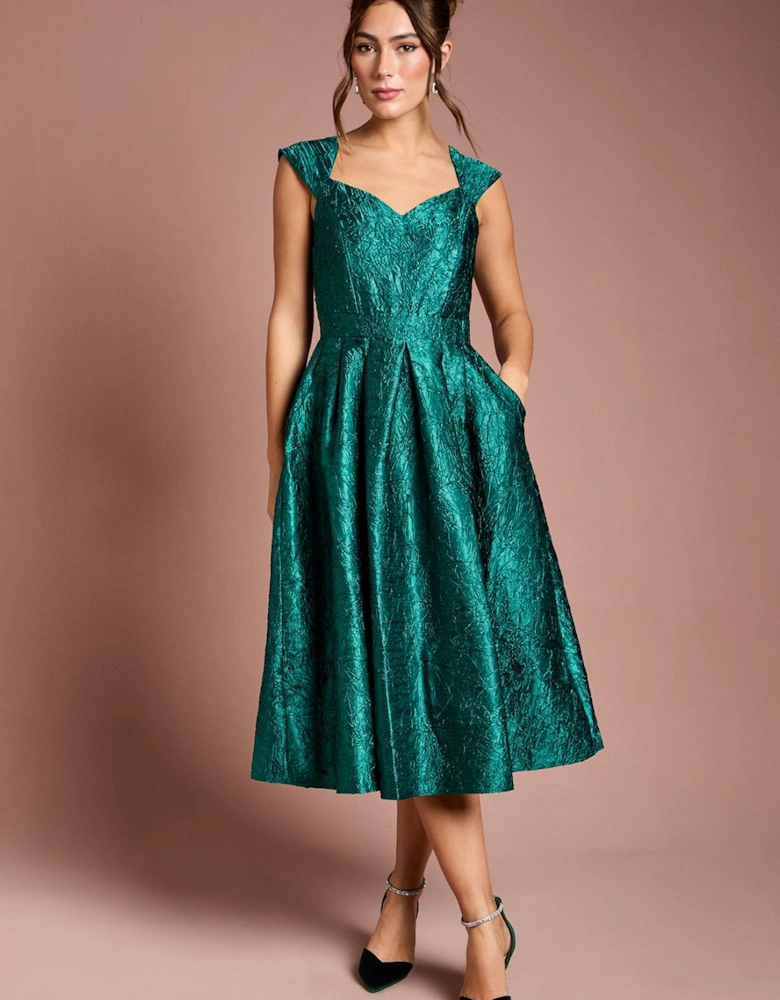 Sweetheart Jacquard Midi Dress