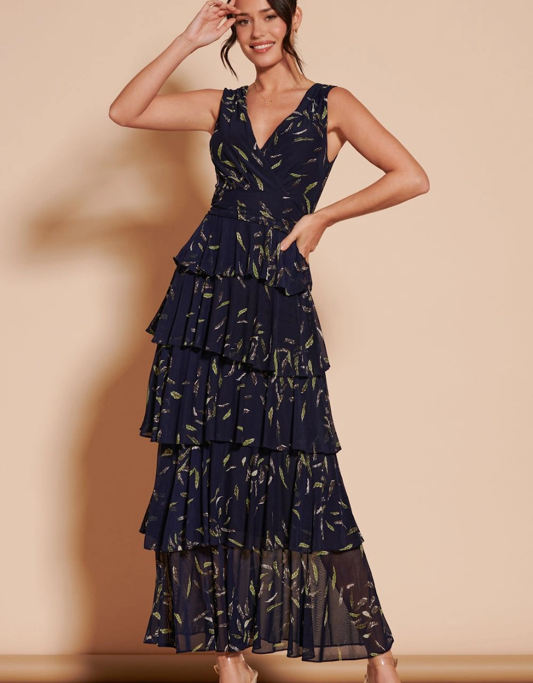 Tiered Hem Mesh Maxi Dress, 2 of 1