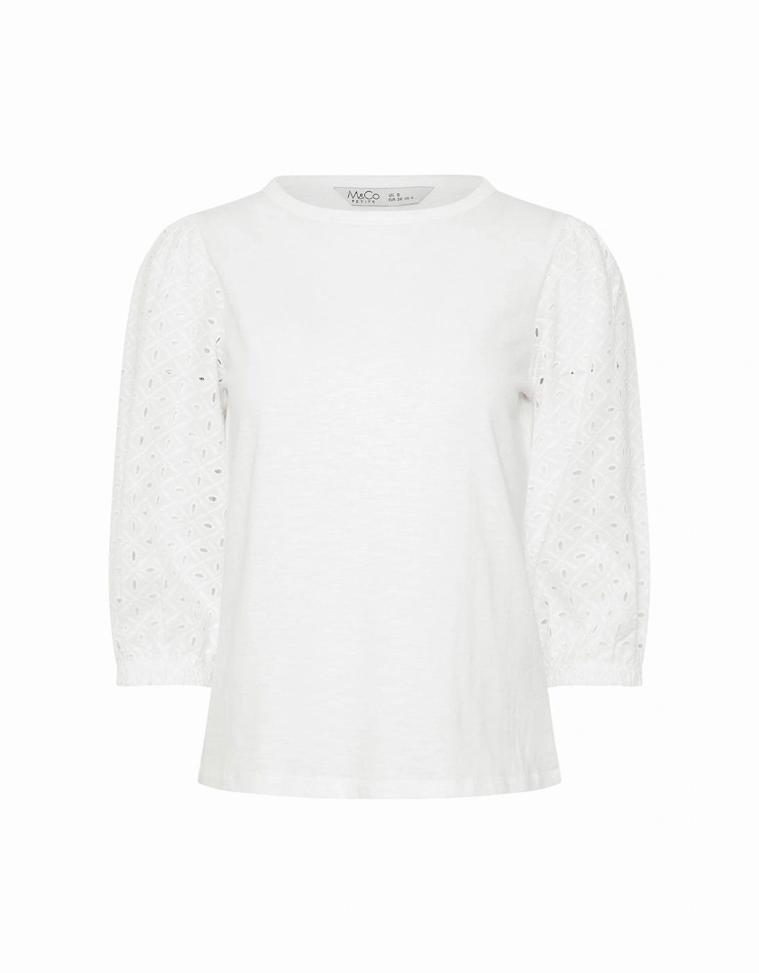 Petite Broderie Puff Sleeve Top, 2 of 1