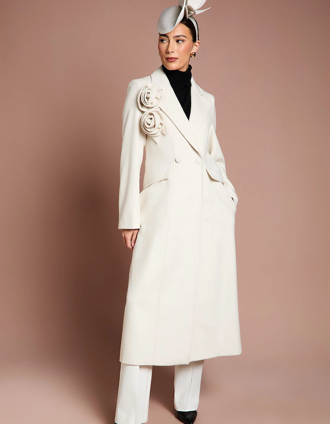 Lisa Tan Occasion Floral Detail Longline Coat, 2 of 1