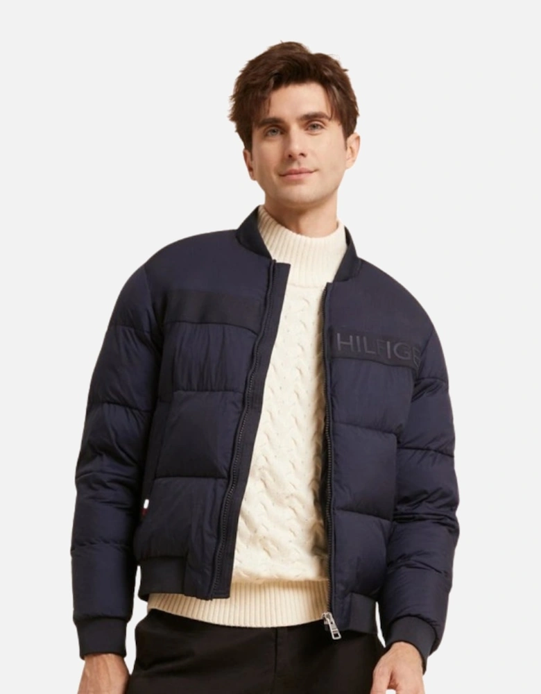 Navy Blue High Loft Bomber Jacket