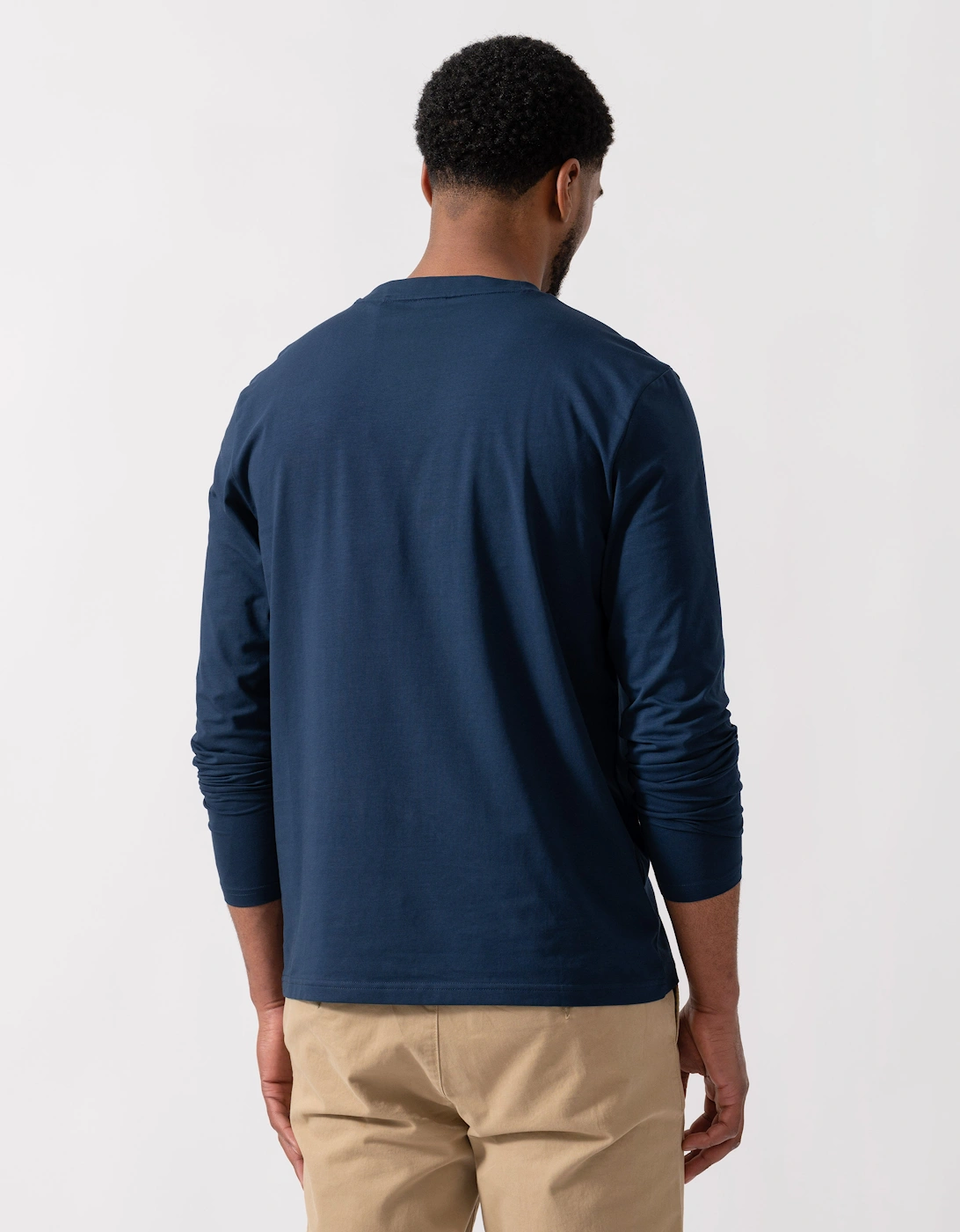 BOSS Orange Tchark Long Sleeve Stretch Cotton T-Shirt - Open Blue 464