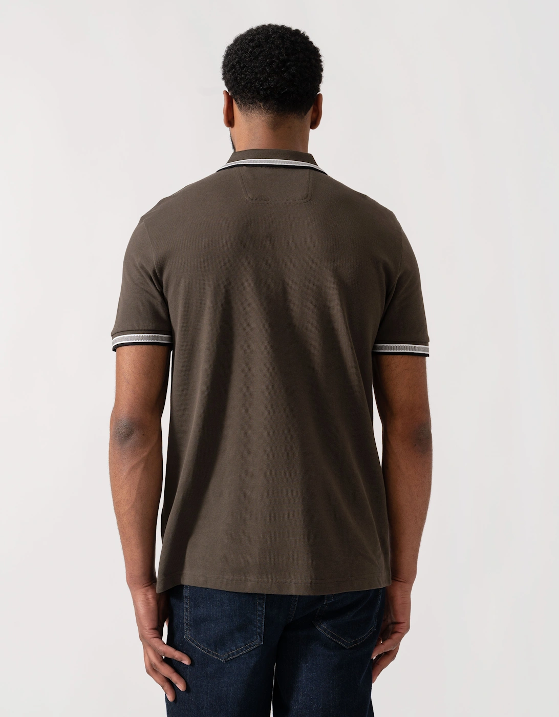 BOSS Green Mens Paddy Cotton-Piqué Polo Shirt with Contrast Logo - Open Beige 297