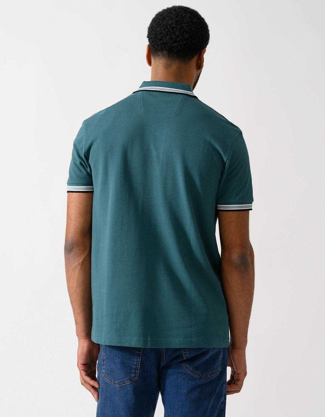 BOSS Green Paddy Mens Cotton-Piqué Polo Shirt with Contrast Logo - Open Green 356