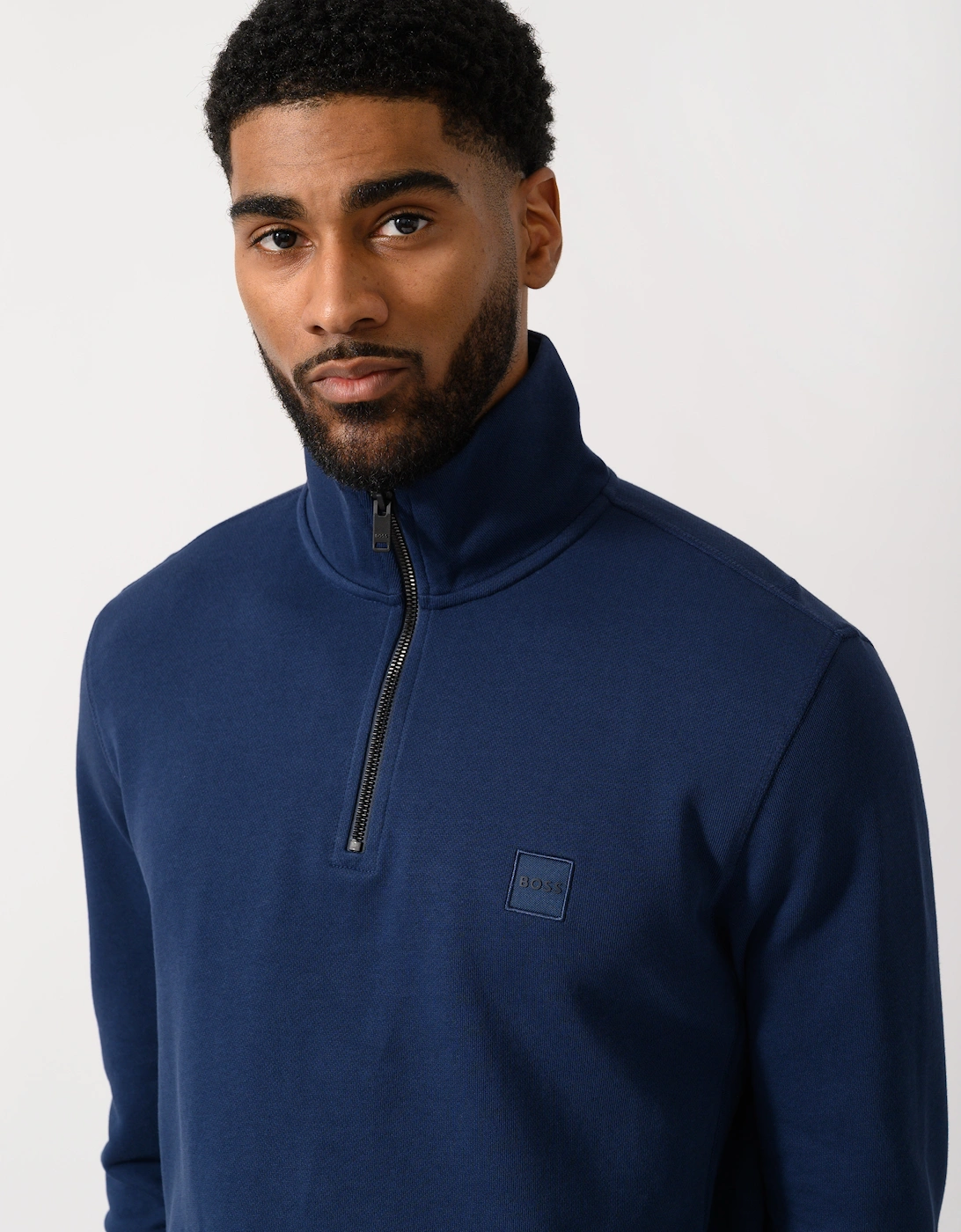 BOSS Orange Zetrust Mens 1/4 Zip Sweatshirt - Open Blue 464