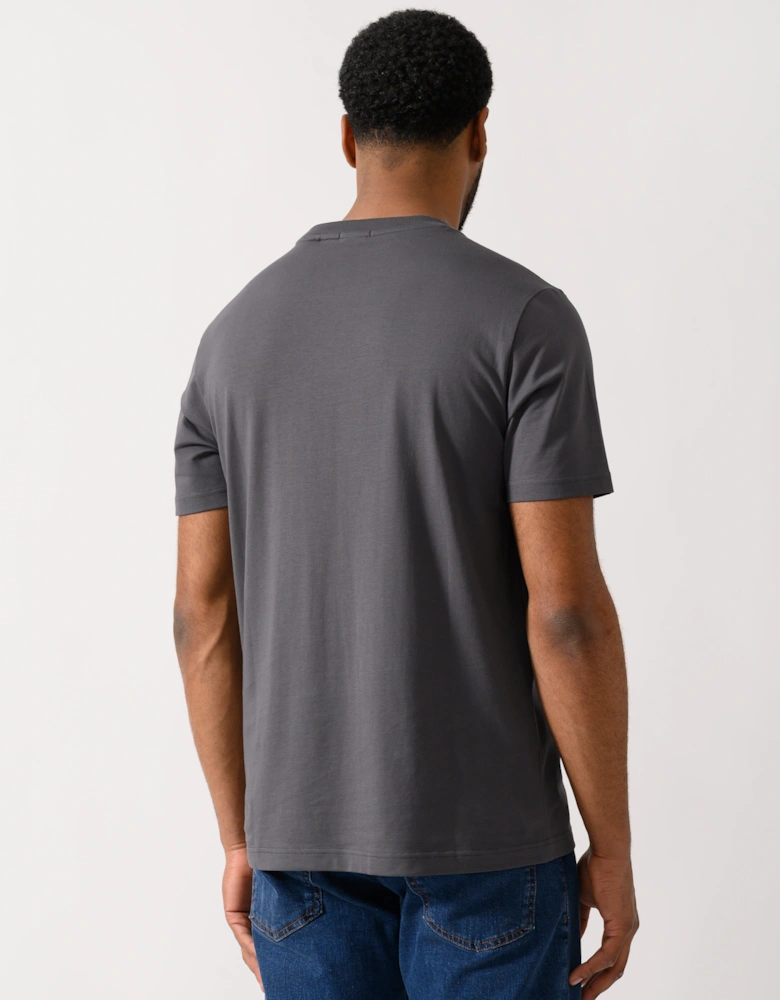 BOSS Green Tee Mens Stretch Cotton T-Shirt with Contrast Logo - Open Grey 071