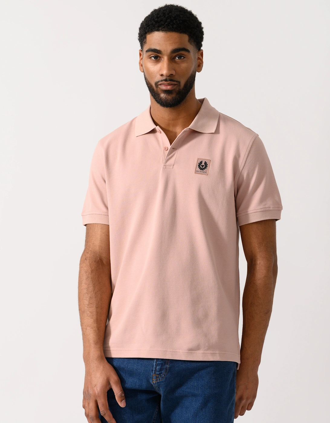 Short Sleeved Mens Polo - Dusk Pink, 5 of 4