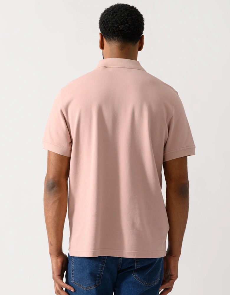 Short Sleeved Mens Polo - Dusk Pink