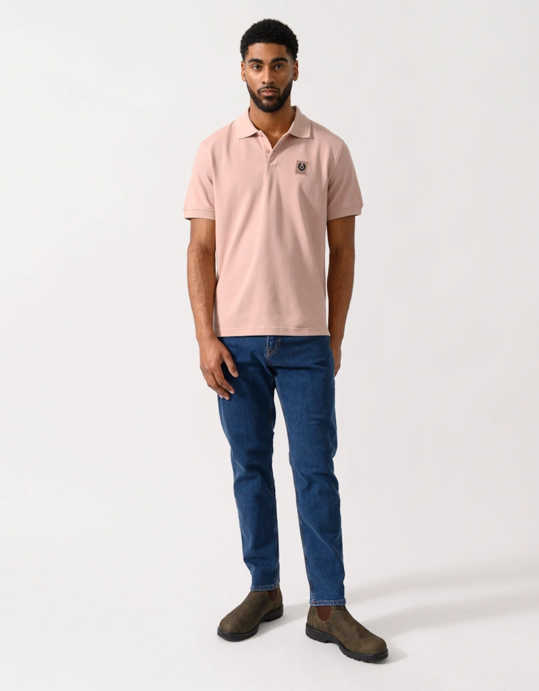 Short Sleeved Mens Polo - Dusk Pink