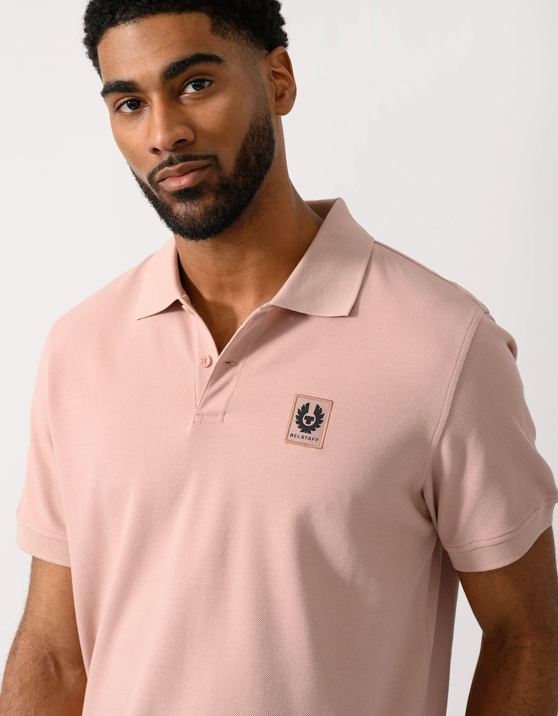 Short Sleeved Mens Polo - Dusk Pink