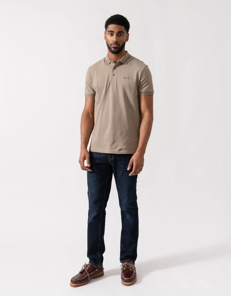 BOSS Green Mens Paddy Cotton-Piqué Polo Shirt with Contrast Logo - Light/Pastel Green 339