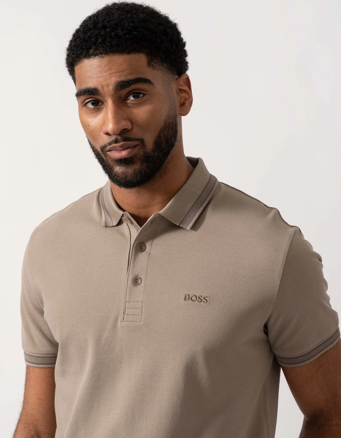 BOSS Green Mens Paddy Cotton-Piqué Polo Shirt with Contrast Logo - Light/Pastel Green 339