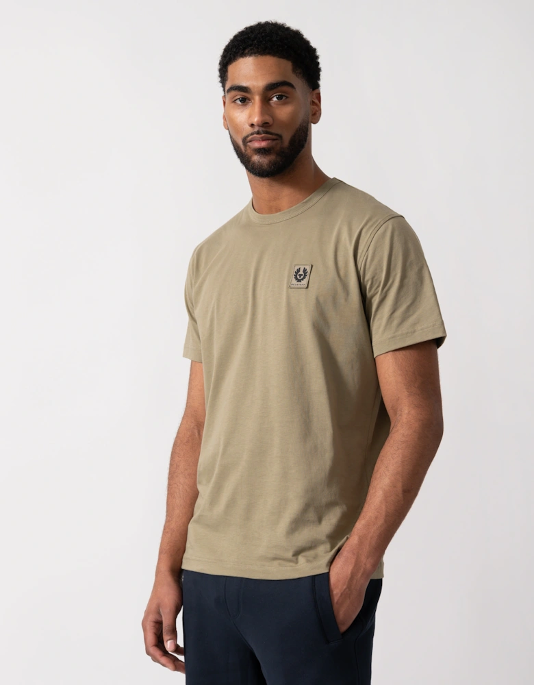 Mens Short Sleeved Logo Patch T-Shirt  - Fatigue Green