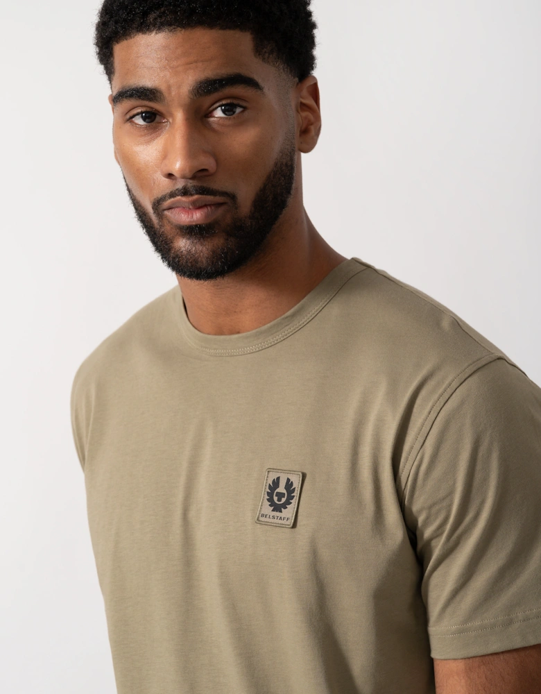 Mens Short Sleeved Logo Patch T-Shirt  - Fatigue Green