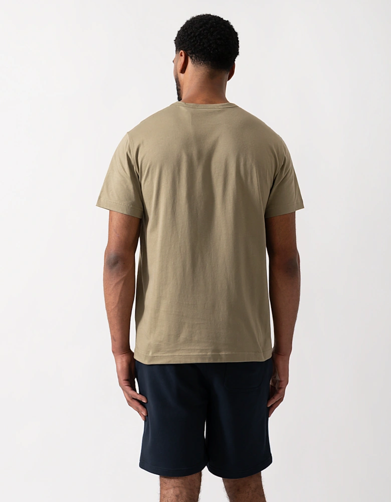 Mens Short Sleeved Logo Patch T-Shirt  - Fatigue Green