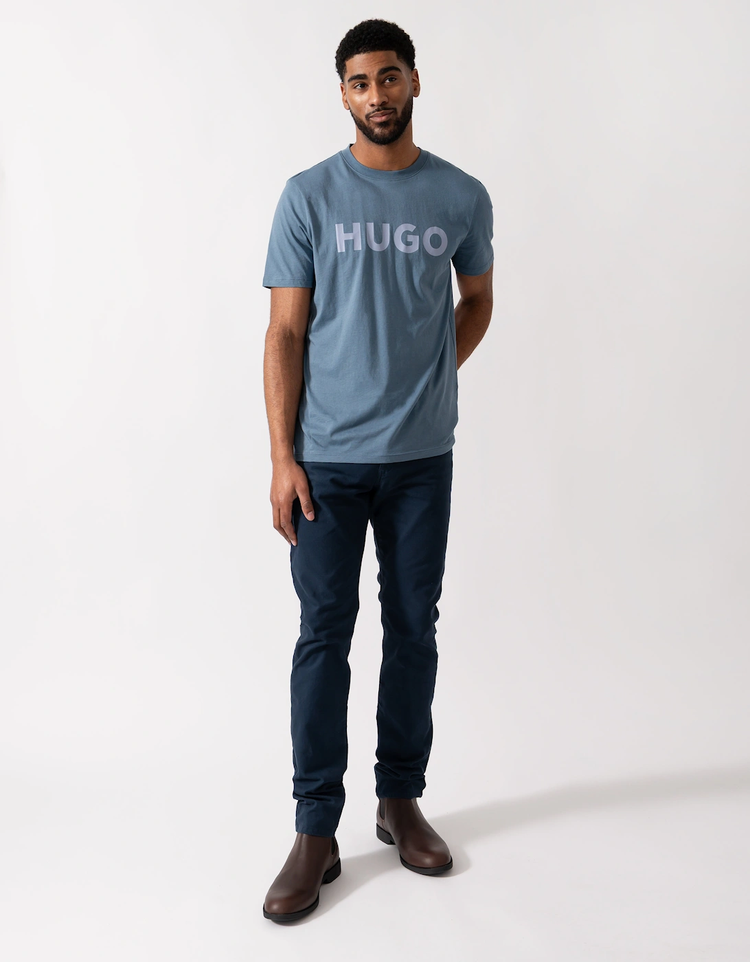 HUGO Mens Dulivio T-Shirt - Open Blue 496