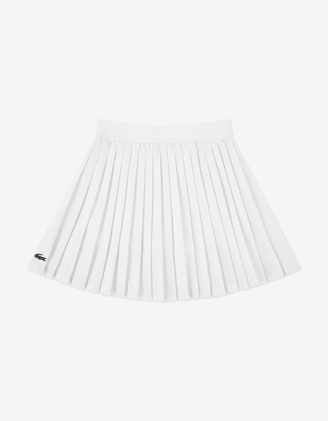 Lacoste Girl's Lacoste Girls Logo Sport Pleated Skirt in White