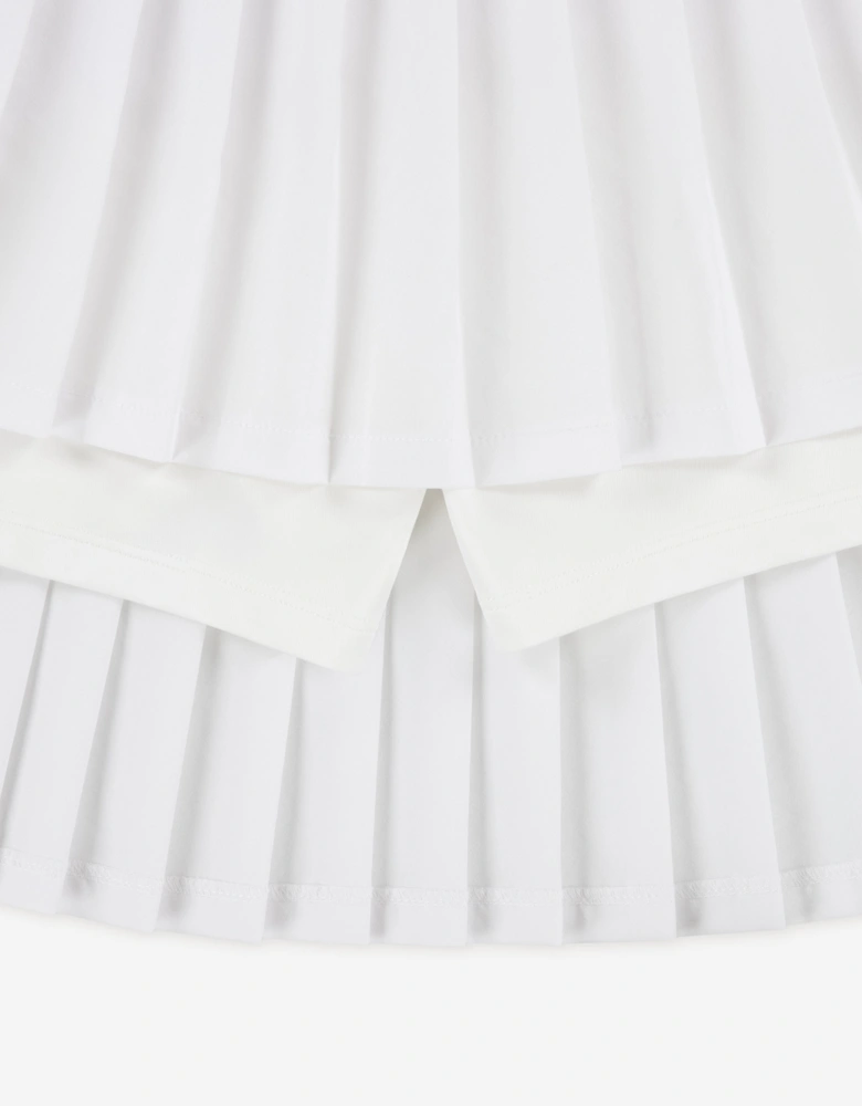 Girls Logo Sport Pleated Skirt in White