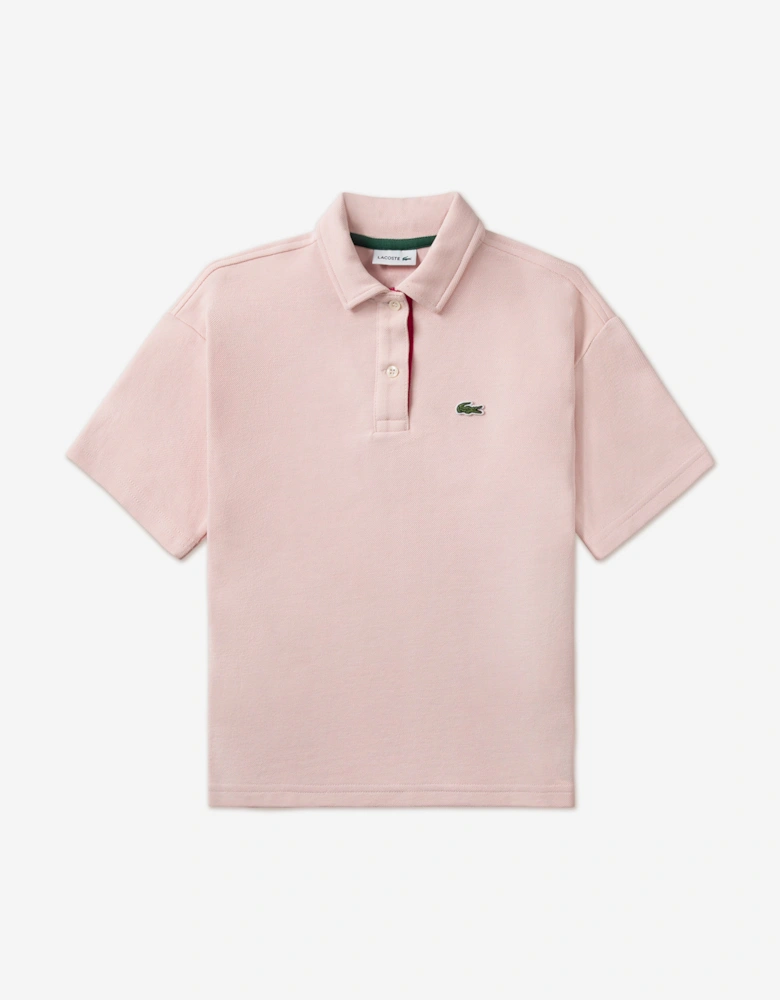 Girls Oversized Polo Shirt in Pink