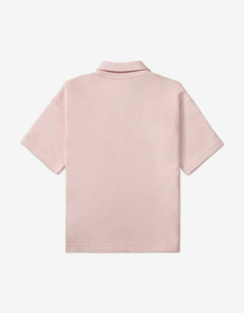 Girls Oversized Polo Shirt in Pink