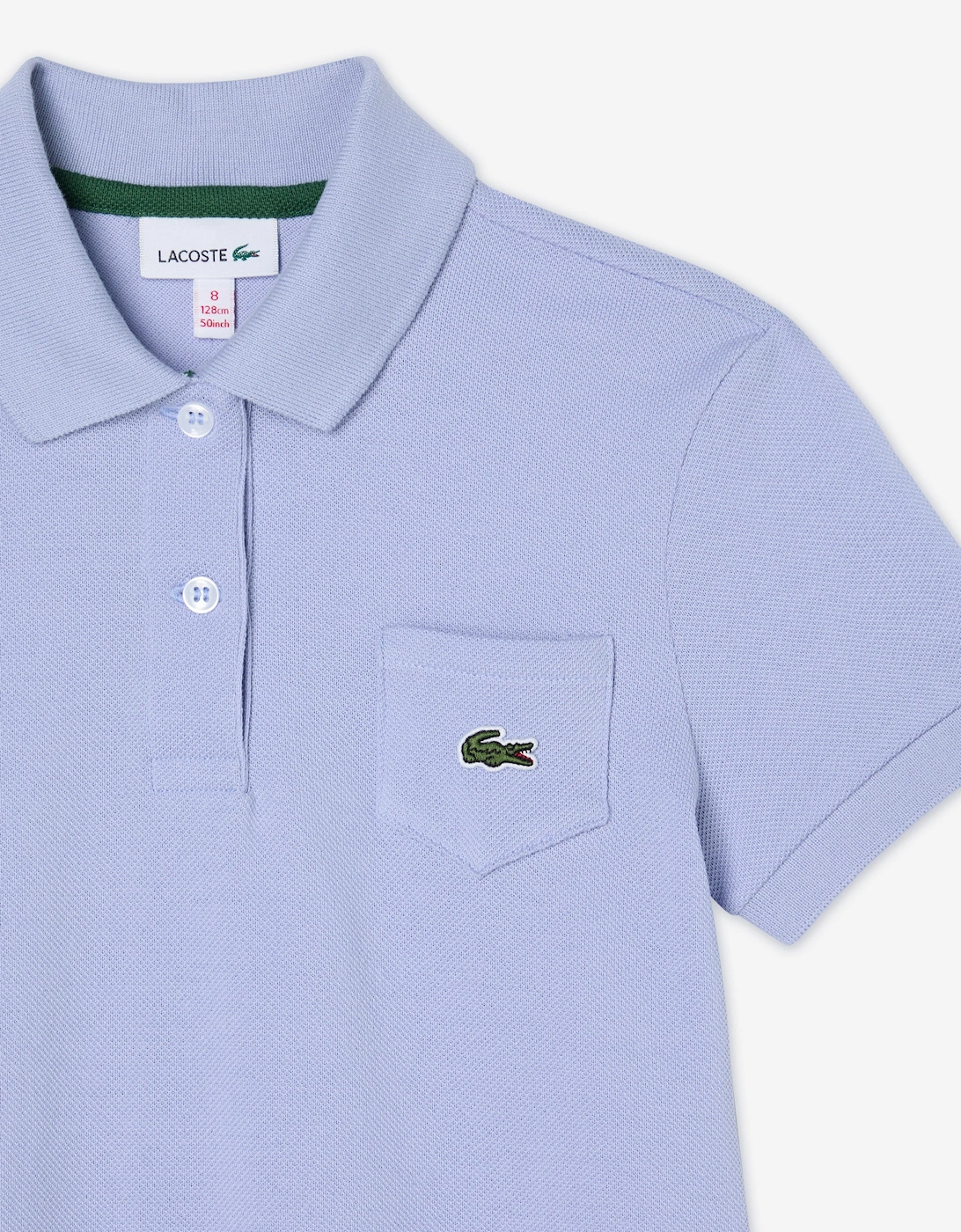 Girls Logo Pocket Polo Dress in Blue