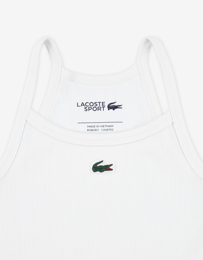 Girls Logo Rib Tank Top in White
