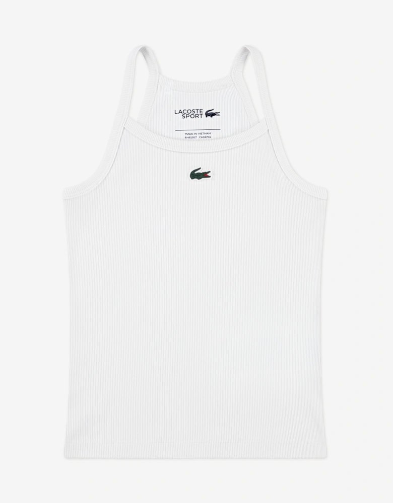 Girls Logo Rib Tank Top in White