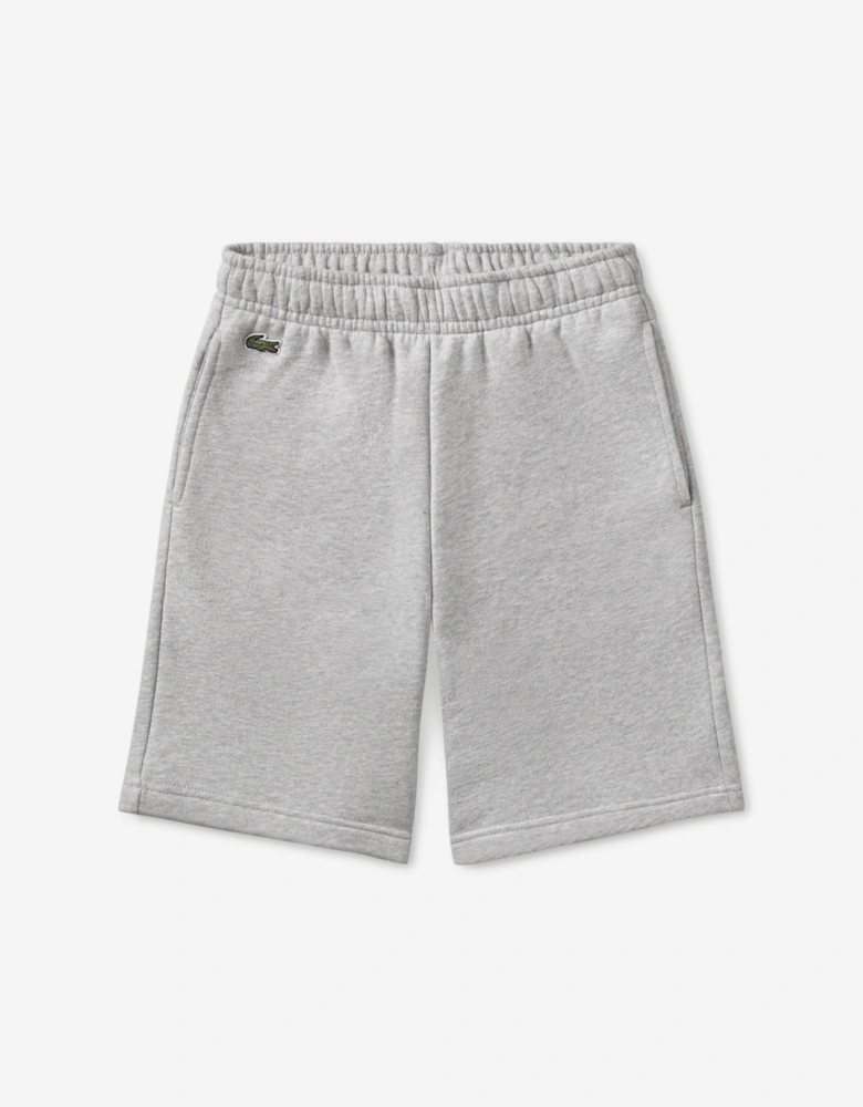 Boys Fleece Logo Shorts in Grey
