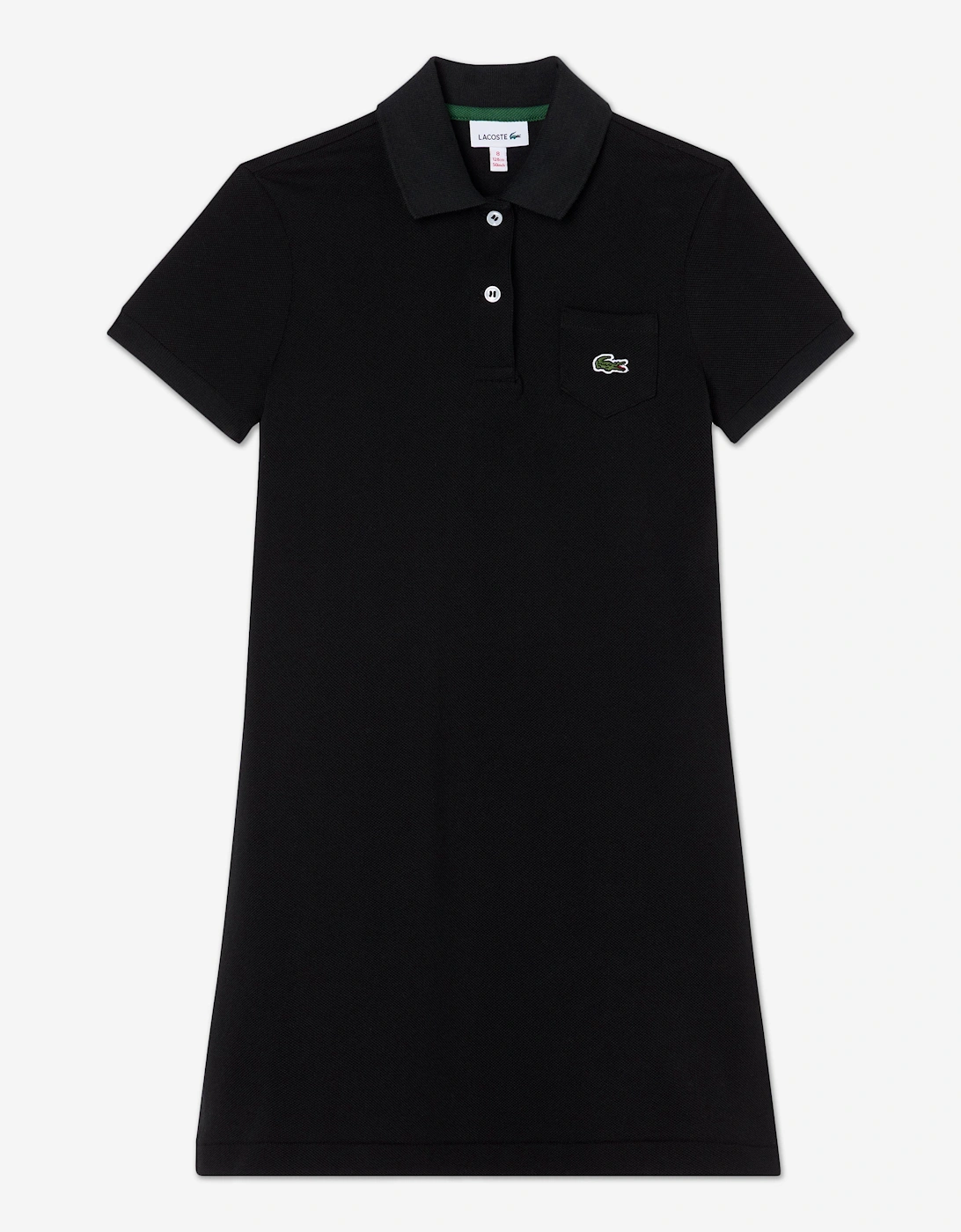 Girls Logo Pocket Polo Dress in Black, 5 of 4