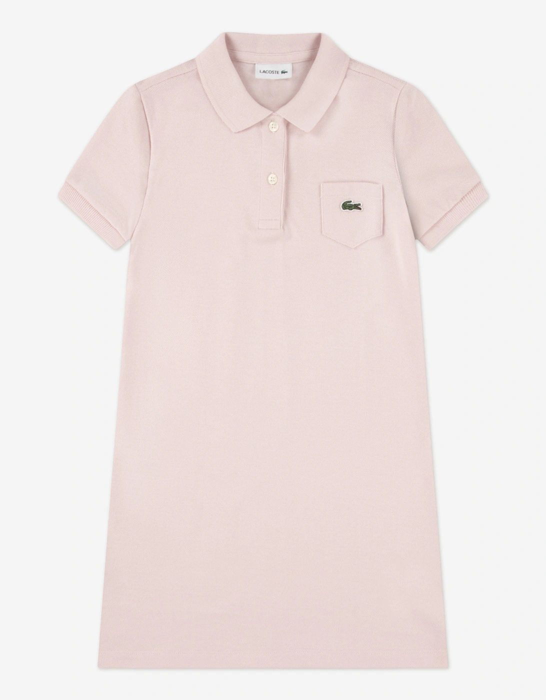 Girls Logo Pocket Polo Dress in Pink, 5 of 4