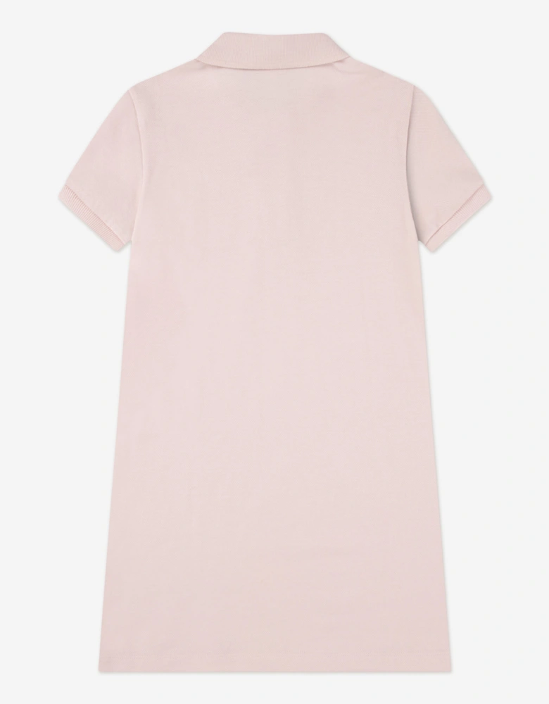 Girls Logo Pocket Polo Dress in Pink