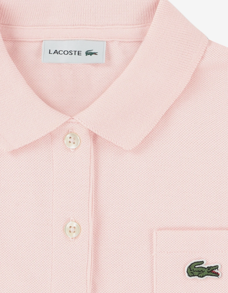Girls Logo Pocket Polo Dress in Pink